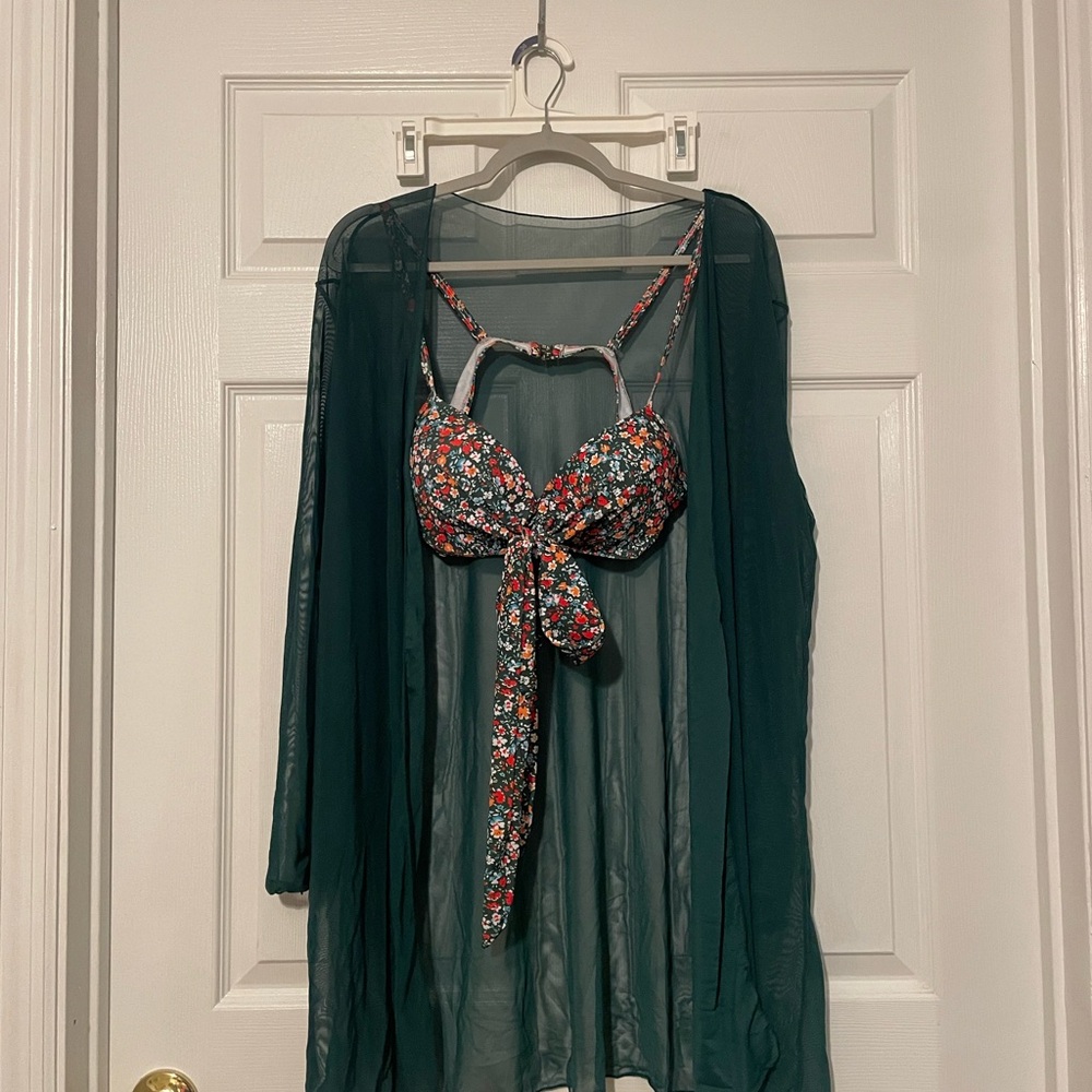 Never Worn Sheer Green Swimsuit Cover-Up (Bikini sold separately)
